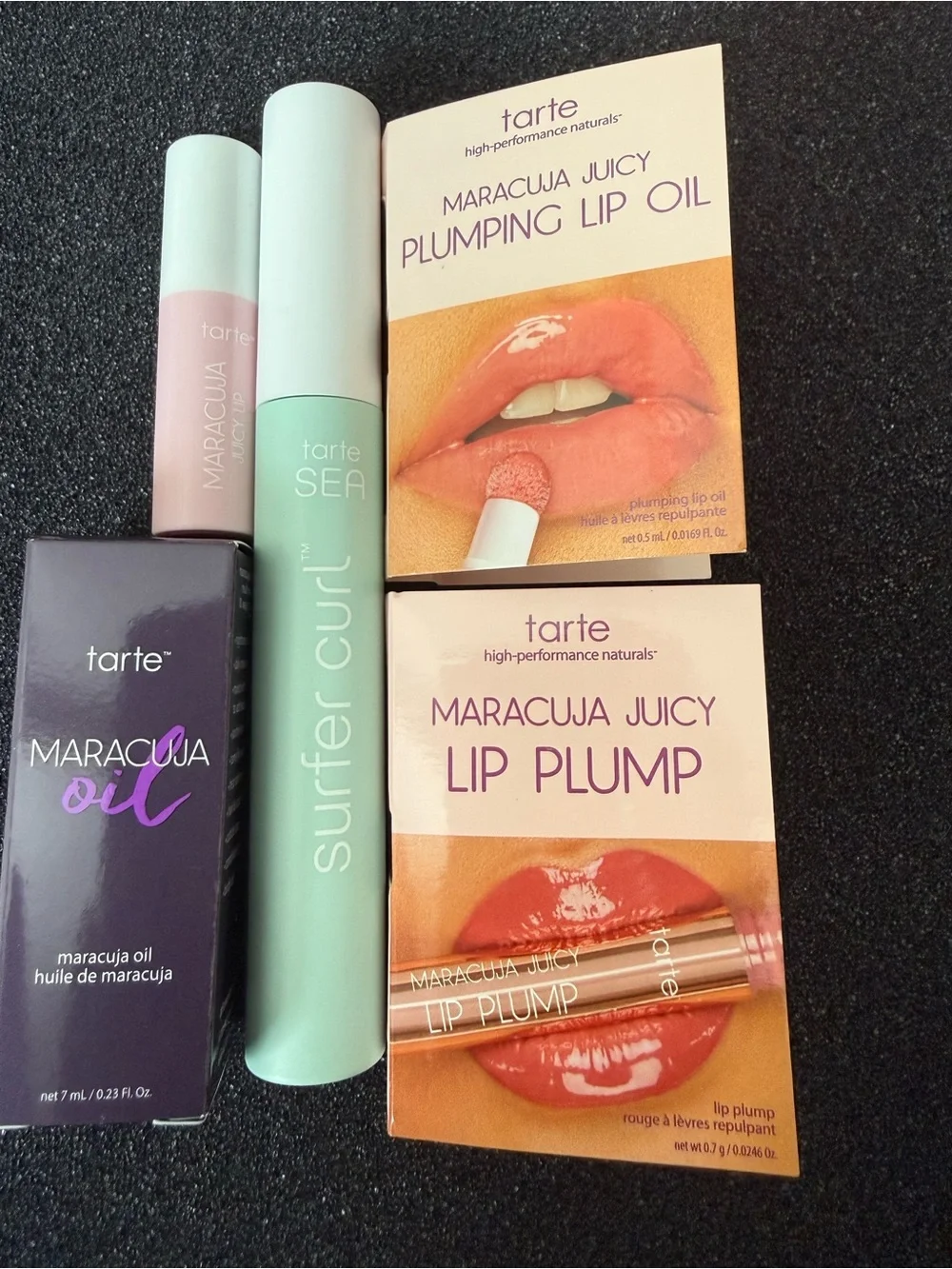 tarte Sea Surfer Curl mascara, Maracuja oil and juicy lip plump set
